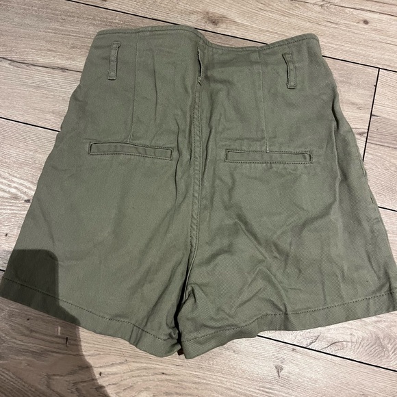 Olive Green High Waist Shorts - Picture 2 of 2